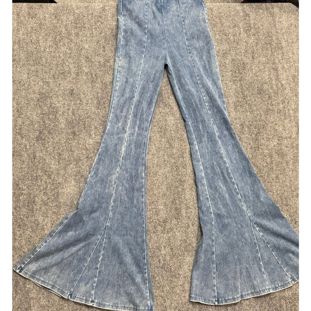 Good American Womens High Rise Flare Bell Bottom Jeans Light Wash Blue - Size S